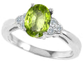Tommaso Design Oval 8x6mm Genuine Peridot Ring