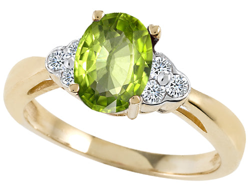 Tommaso Design Oval 8x6mm Genuine Peridot Ring