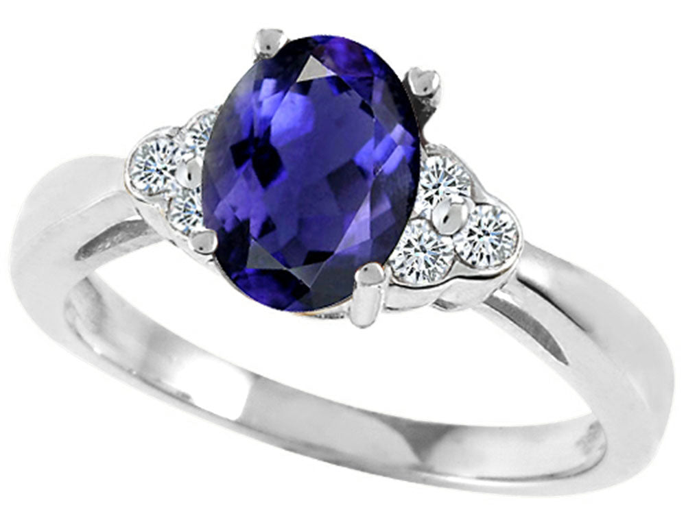 Tommaso Design Oval 8x6mm Genuine Iolite Ring