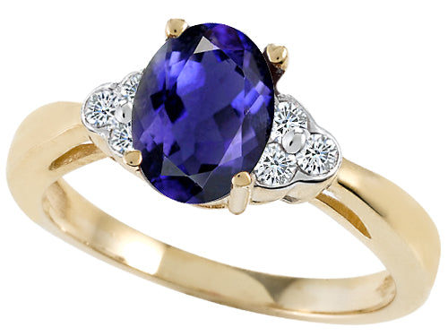 Tommaso Design Oval 8x6mm Genuine Iolite Ring