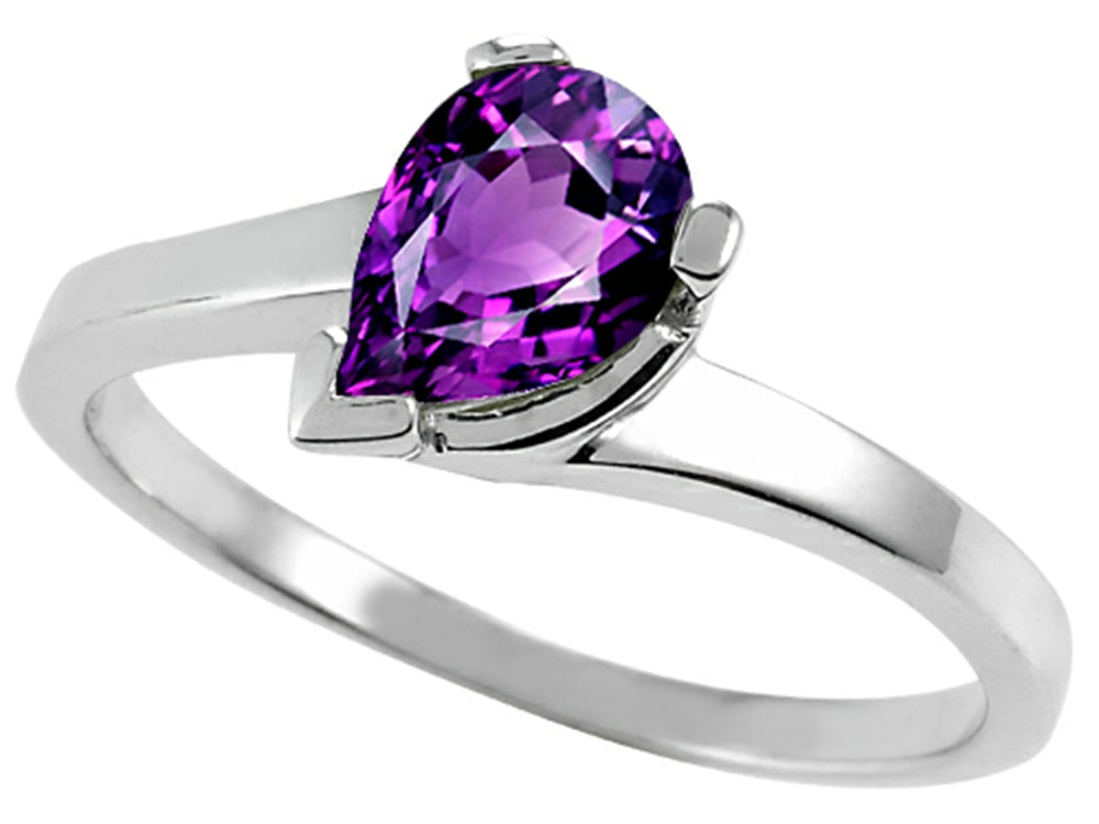 Tommaso Design Genuine Amethyst Ring