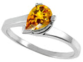 Tommaso Design Pear Shape 7x5mm Genuine Citrine Ring