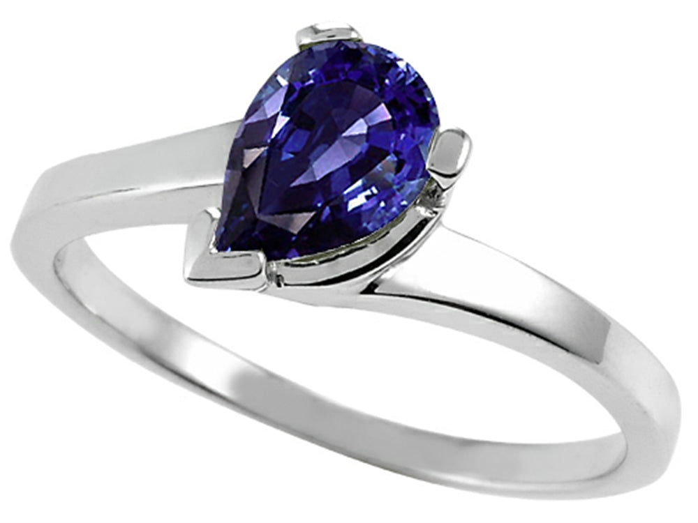 Tommaso Design Pear Shape 7x5mm Genuine Iolite Ring