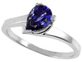 Tommaso Design Pear Shape 7x5mm Genuine Iolite Ring