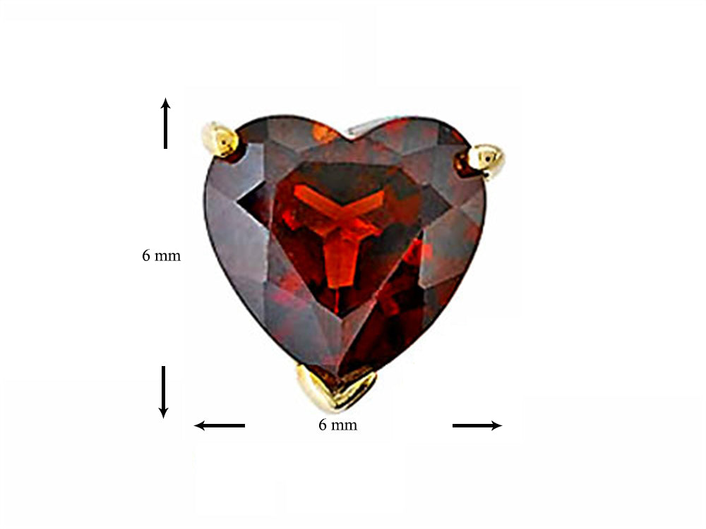 Tommaso Design Heart Shape Genuine Garnet Earrings Studs