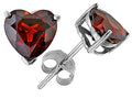 Tommaso Design Heart Shape Genuine Garnet Earrings Studs