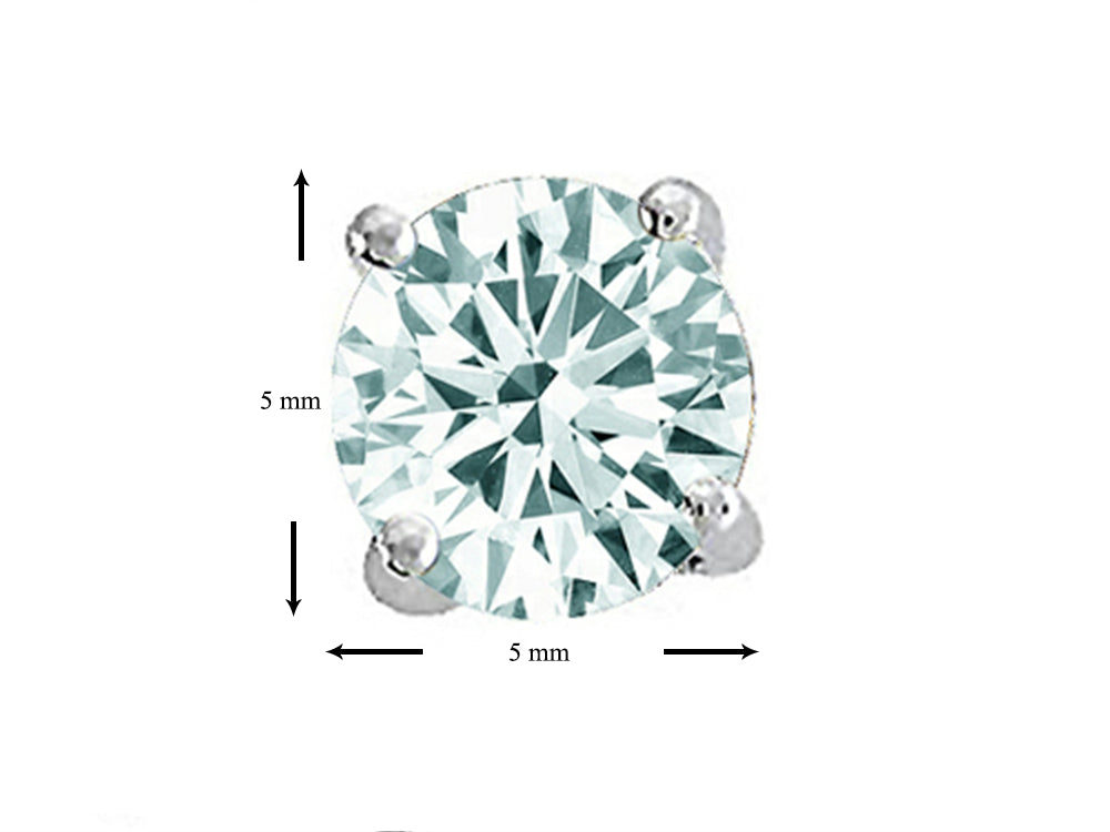 Star K Round Genuine Aquamarine Earrings Studs