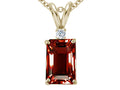 Star K Emerald Cut 8x6mm Genuine Garnet Pendant Necklace