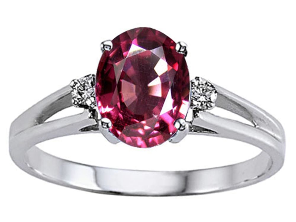 Tommaso Design Oval 8x6 mm Genuine Rhodolite Ring