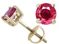 Tommaso Design Genuine 5mm. Round Ruby Screw Back Earrings Studs