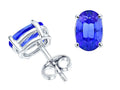 Tommaso Design Genuine Oval Tanzanite Stud Earrings