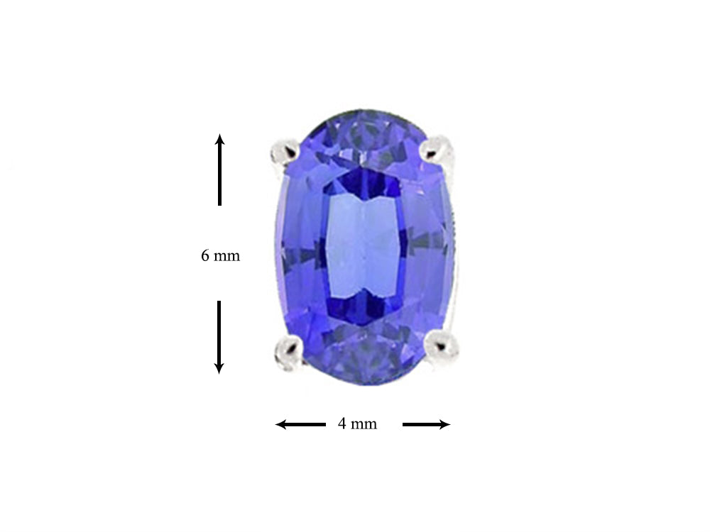 Star K Genuine Oval Tanzanite Stud Earrings