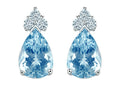 Star K Pear Shape 8x6mm Genuine Aquamarine Earrings
