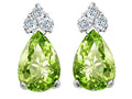 Tommaso Design Pear Shape 7x5mm Genuine Peridot Earrings
