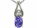 Tommaso Design Oval 7x5mm Genuine Tanzanite Pendant Necklace
