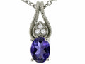 Tommaso Design Oval 7x5mm Genuine Iolite Pendant Necklace