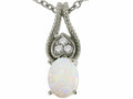 Tommaso Design Oval 7x5mm Genuine Opal Pendant Necklace