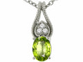 Tommaso Design Oval 7x5mm Genuine Peridot Pendant Necklace
