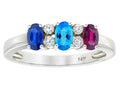 Star K 14kt Gold Oval 3 Birthstones 5x3mm Mothers Ring