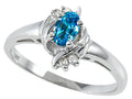 Tommaso Design Oval 5x3 mm Genuine Blue Topaz Ring