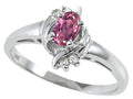 Tommaso Design Oval 5x3 mm Genuine Pink Tourmaline Ring