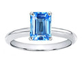 Tommaso Design Octagon Cut 8x6mm Genuine Blue Topaz Ring