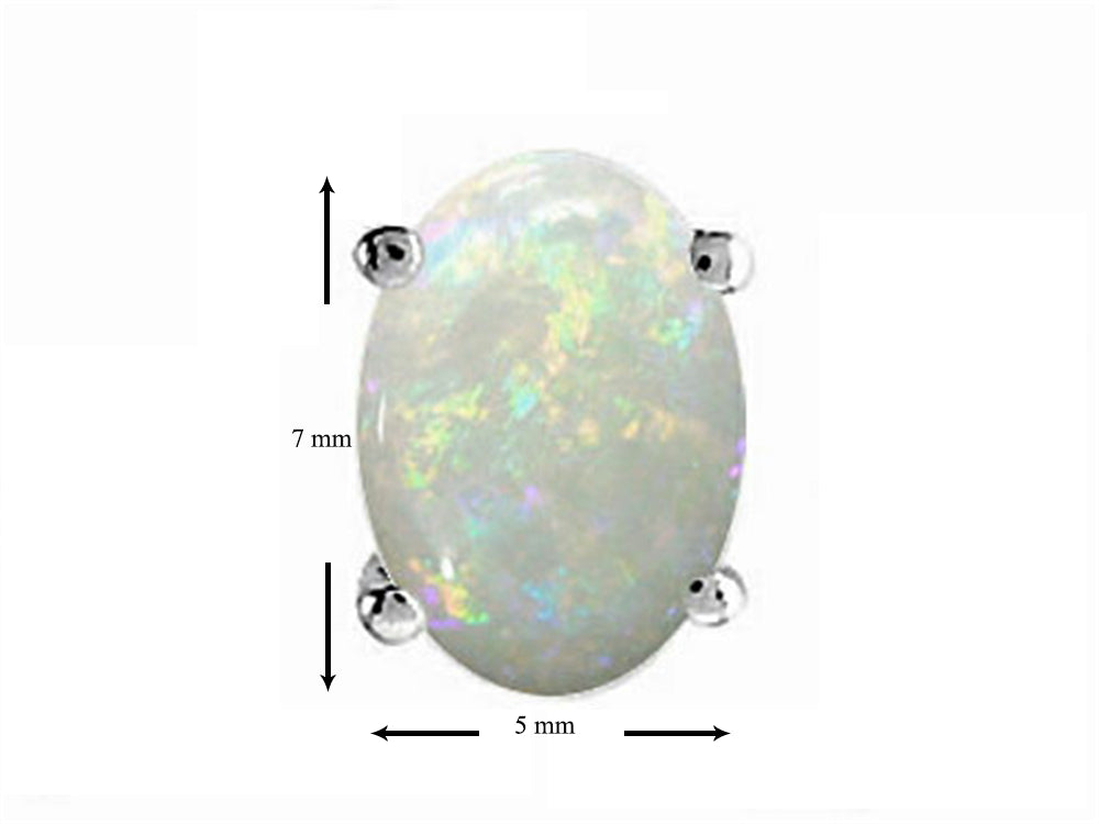 Tommaso Design Oval 7x5mm Genuine Opal Earrings Studs