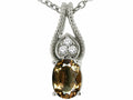 Tommaso Design Oval 7x5mm Genuine Smoky Quartz Pendant Necklace
