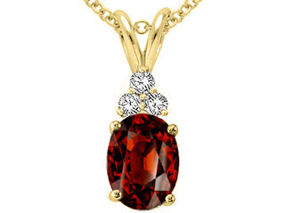 Tommaso Design™ Genuine Garnet Pendant Necklace