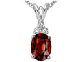 Tommaso Design Genuine Garnet Pendant Necklace