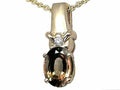 Tommaso Design Oval 8x6 mm Genuine Smoky Quartz Pendant Necklace