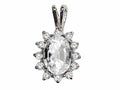 Tommaso Design Oval 8x6 mm Genuine White Topaz Pendant Necklace