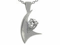 Tommaso Design Pear Shape 7x5mm Genuine White Topaz Pendant Necklace