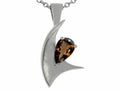 Tommaso Design Pear Shape 7x5mm Genuine Smoky Quartz Pendant Necklace