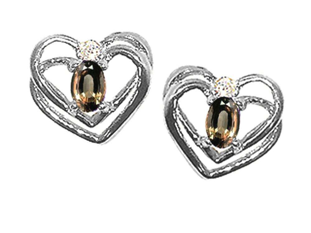 Tommaso Design™ Oval 5x3mm Genuine Smoky Quartz Earrings