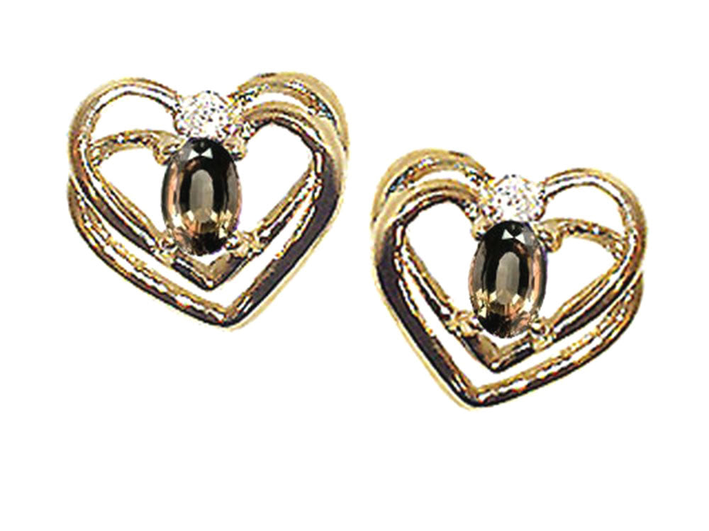 Tommaso Design Oval 5x3mm Genuine Smoky Quartz Earrings