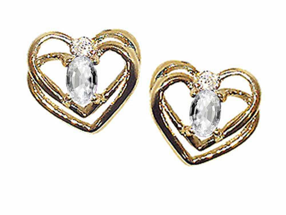 Tommaso Design Oval 5x3mm Genuine White Topaz Earrings