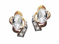 Tommaso Design Oval 6x4 mm Genuine White Topaz Earrings