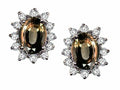 Tommaso Design Oval 8x6 mm Genuine Smoky Quartz Earrings