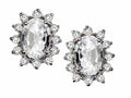 Tommaso Design Oval 8x6 mm Genuine White Topaz Earrings