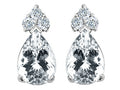 Tommaso Design Pear Shape 7x5mm Genuine White Topaz Pendant Necklace