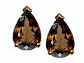 Tommaso Design Pear Shaped 8x6mm Genuine Smoky Quartz Earrings