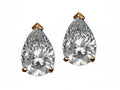 Tommaso Design Pear Shape 8x6mm Genuine White Topaz Earrings