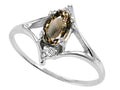 Tommaso Design Oval 6x4 mm Genuine Smoky Quartz Ring
