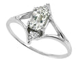 Tommaso Design Oval 6x4 mm Genuine White Topaz Ring