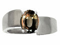 Tommaso Design Oval 9x7mm Genuine Smoky Quartz Ring