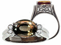Tommaso Design Oval 10x8 mm Genuine Smoky Quartz Ring