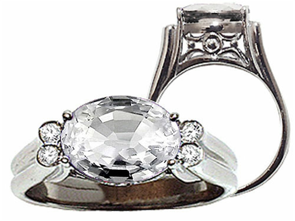 Tommaso Design Genuine White Topaz Ring
