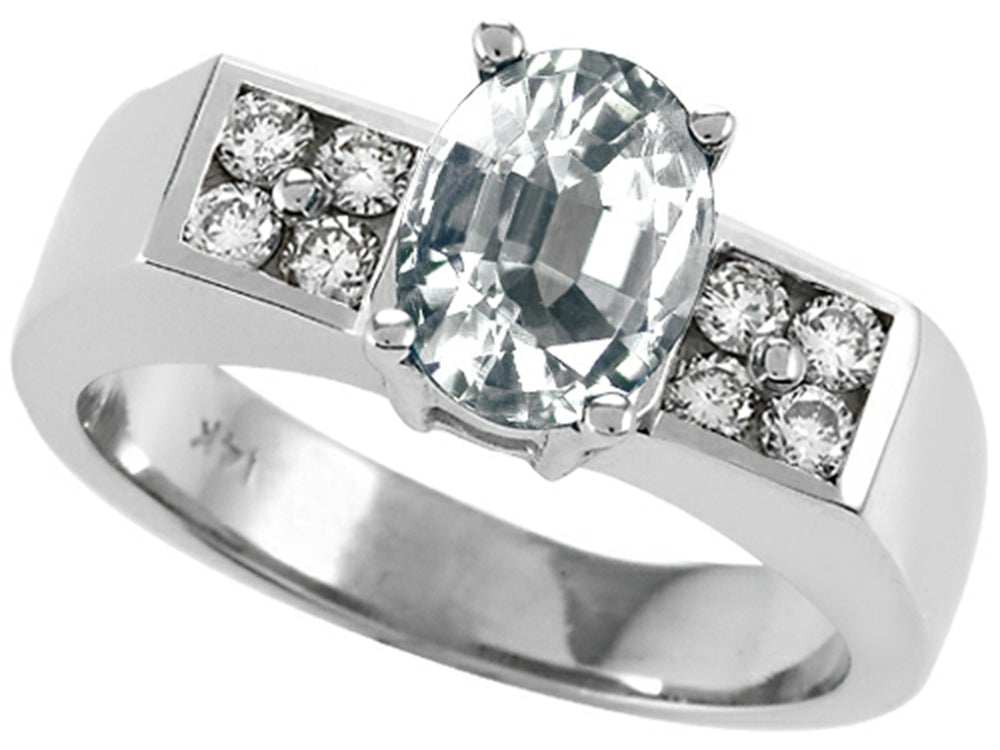 Tommaso Design Genuine White Topaz Ring
