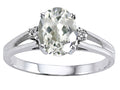 Tommaso Design Oval 8x6 mm Genuine White Topaz Ring